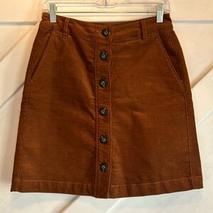 Cabi University brown corduroy skirt size 2